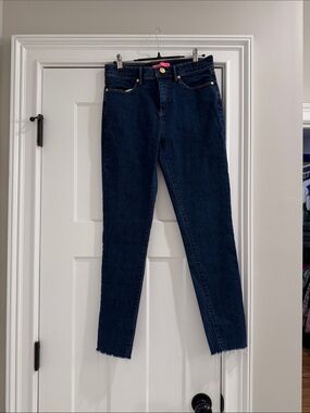 Lilly Pulitzer Dark Indigo Skinny Jeans Ram Hem Lots of Stretch size 6